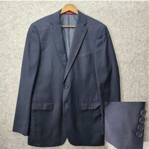 KARAKO SUITS Blazer Mens 38R Small Navy Blue Slim Fit‎ Stretch Performance ESSEX